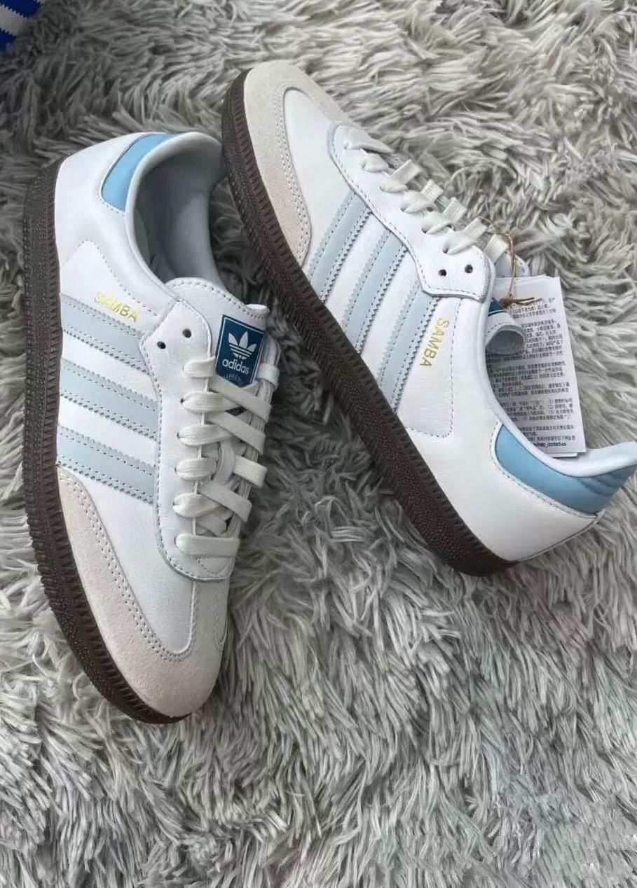 Adidas Samba | White Sky Blue Shoes
